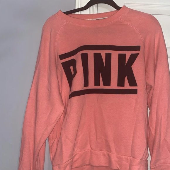 Victoria's secret pink crewneck sweatshirt, women's xs, pink sweatshirt - Picture 1 of 4